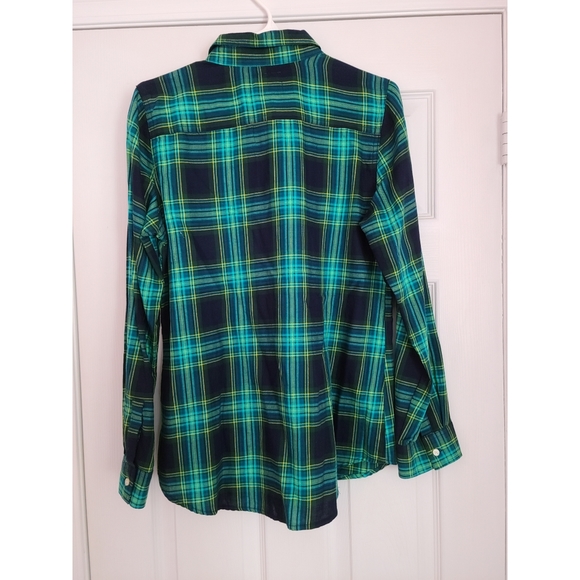 Old Navy Green and Navy Flannel Shirt - Picture 2 of 3